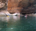 Kayaking into one of Lake Powell's many canyons